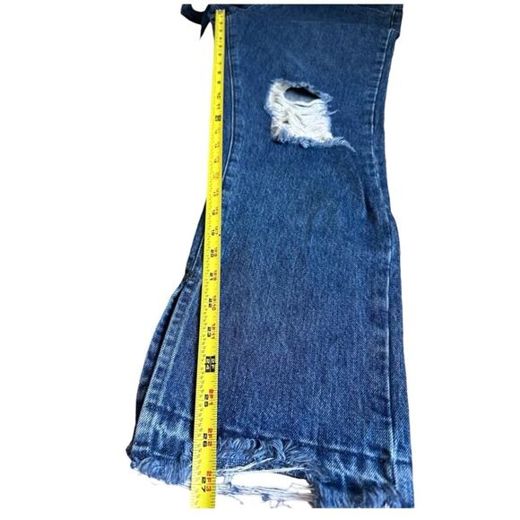Show Me Your Mumu Brooklyn High Rise Distressed Jeans AnkleSplit Raw Hem Size 29 - Picture 10 of 12